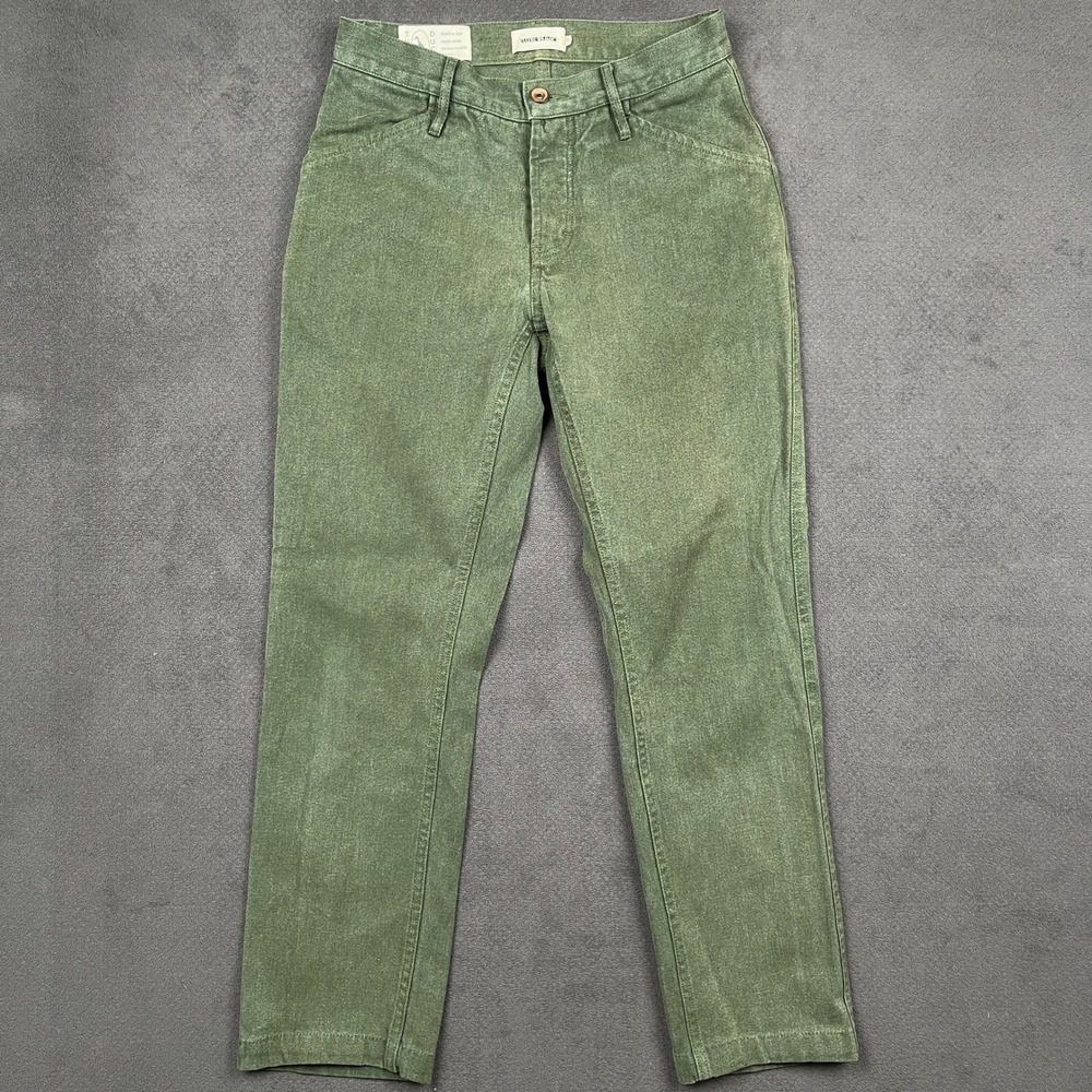 Taylor Stitch Camp Pant Mens 29 Olive Green Tuff Duck Hemp Canvas Button Fly